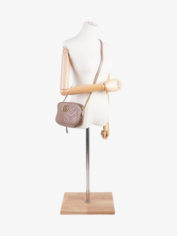 Gucci EC Marmont Dusty Pink Matelasse Leather Small
