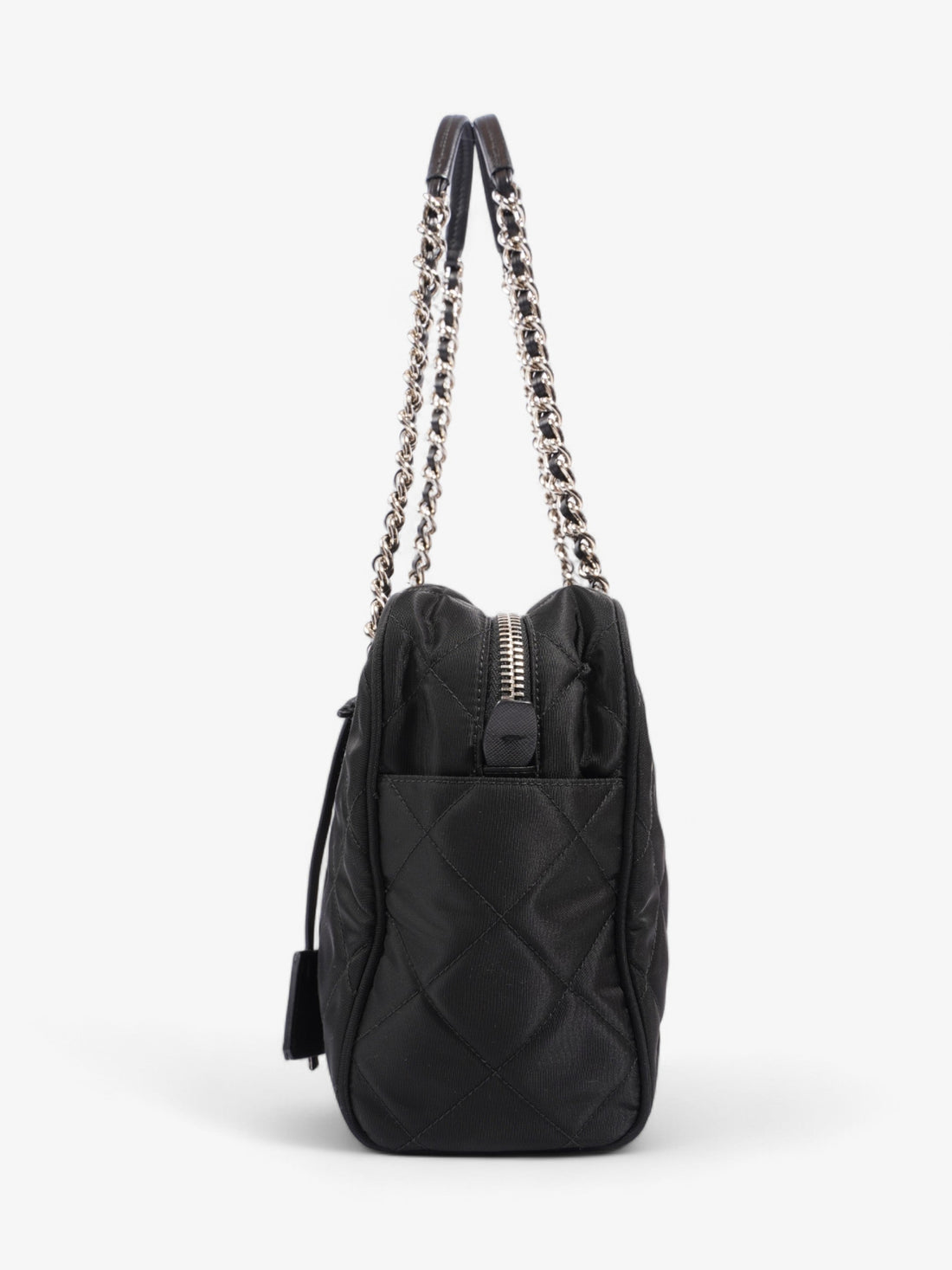 Prada Quilted Tote Black Re Nylon