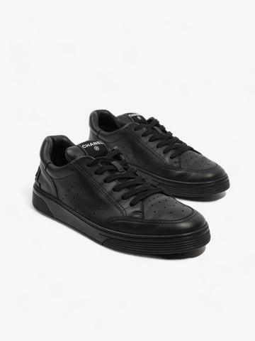 Chanel Low Top Sneaker Black Leather EU 43 UK 9
