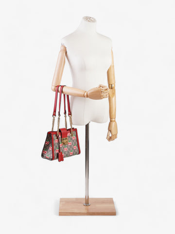 Gucci EC Apple Padlock Beige And Ebony EC Supreme / Red Coated Canvas Small