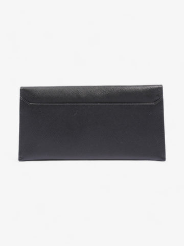 Prada Envelope Wallet Black / Blue Saffiano Leather