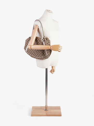 Gucci Twins Tote Beige And Ebony EC Supreme / White Canvas