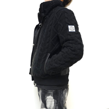Moncler gum blue hybrid down knit jacket size 2 TWS