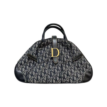 Double Saddle Bowler Monogram Canvas Navy Blue GHW