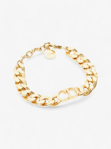 Christian Dior CD Chain Bracelet Gold Base Metal