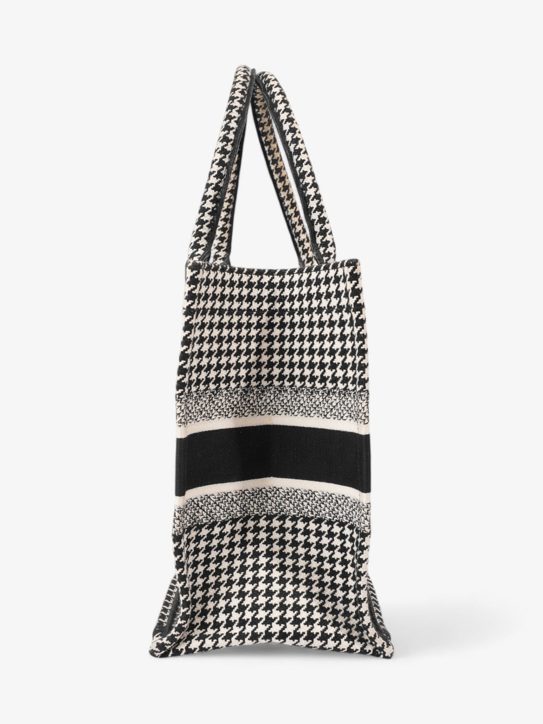 Christian Dior Book Tote Black / White Canvas Medium