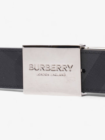 Burberry Plaque Buckle Belt Black / Dark Charcoal Leather 95cm 38"