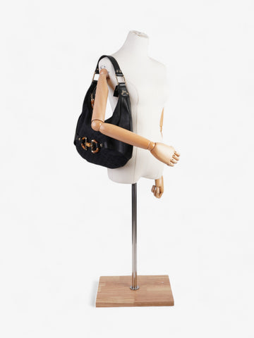 Gucci Amalfi Horsebit Hobo EC Supreme / Black / Brown Canvas