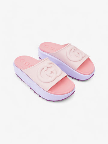 Gucci EC Platform Slides Pink / Purple Rubber EU 38 UK 5