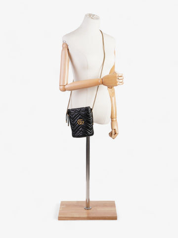 Gucci EC Marmont Bucket Bag Black Matelasse Leather