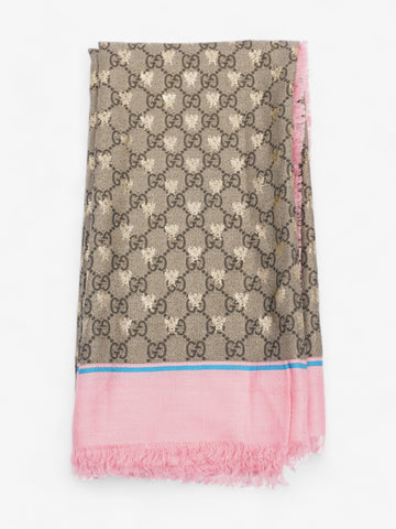 Gucci Bee EC Scarf Beige And Ebony EC Supreme / Pink / Gold Silk