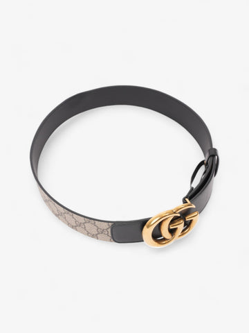 Gucci Double G Belt Beige And Ebony EC Supreme Coated Canvas 80cm 32"