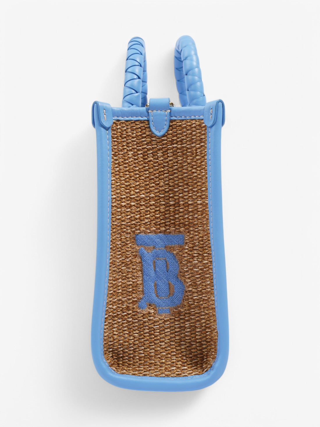 Burberry Mini Freya Tote Beige / Blue Raffia
