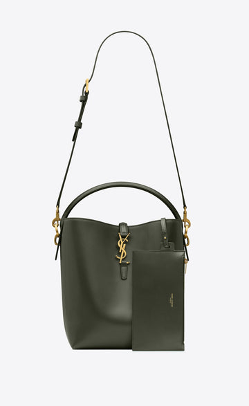 YSL LE 37 SHINY CALFSKIN LEATHER LARGE BUCKET BAG