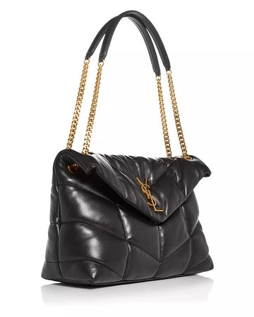 YSL LOULOU MEDIUM QUILTED PUFFER LEATHER SHOULDER BAG