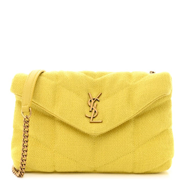 YSL QUILTED CANVAS LOULOU PUFFER TOY SHOULDER BAG