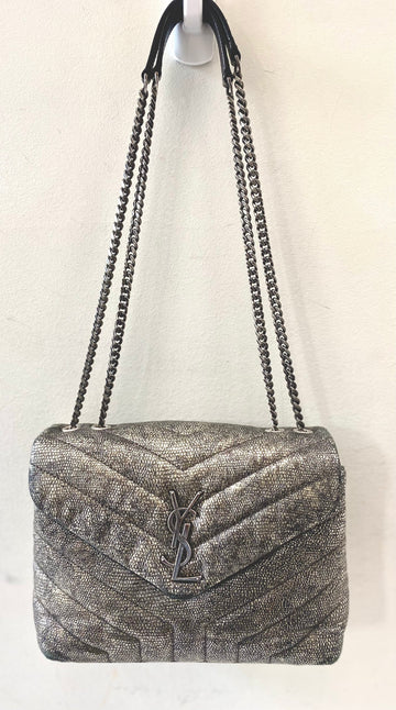 YVES SAINT LAURENT METALLIC CAVIAR SMALL LOULOU BAG