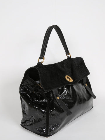 SAINT LAURENT PONY HAIR PATENT MUSE TWO BAG