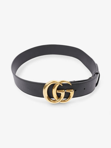 Gucci EC Marmont 2015 Re-Edition Wide Belt Black / Gold Leather 85cm / 34"