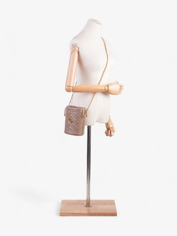 Gucci EC Marmont Bucket Bag Dusty Pink Matelasse Leather Mini