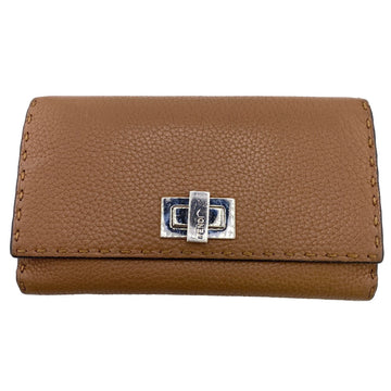 FENDI Long Wallet Purse 8M0308 leather Brown Celeria Peekaboo Women Used