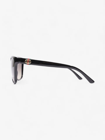 Gucci EC Web Sunglasses Black / Red / Green Acetate 135mm