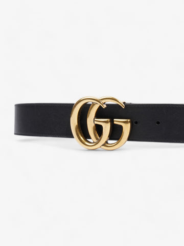 Gucci EC Marmont 2015 Re-Edition Wide Belt Black / Gold Leather 85cm / 34"