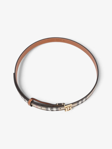 Burberry TB Belt Vintage Check / Light Gold Canvas Medium - 101.5cm