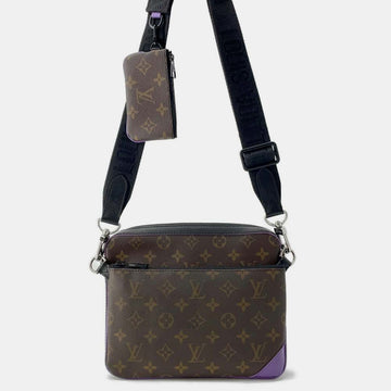 Noir Monogram Macassar Canvas Trio Messenger Bag