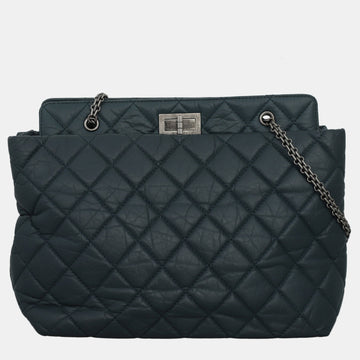 Dark Blue Quilted Aged Calfskin Reissue 2.55 Tote Bag