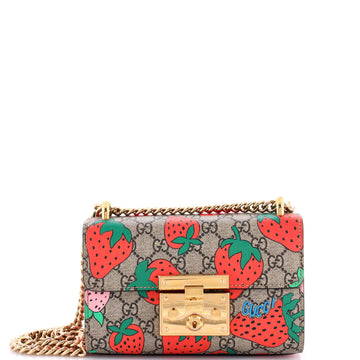 GUCCI Padlock Shoulder Bag Printed GG Coated Canvas Small