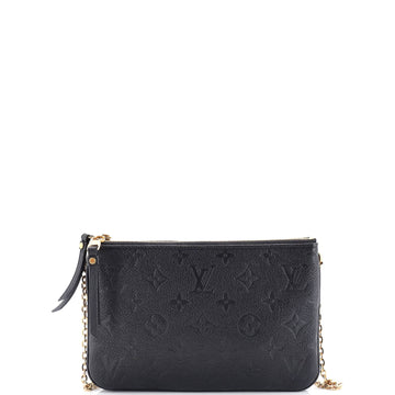 Double Zip Pochette Monogram Empreinte Leather
