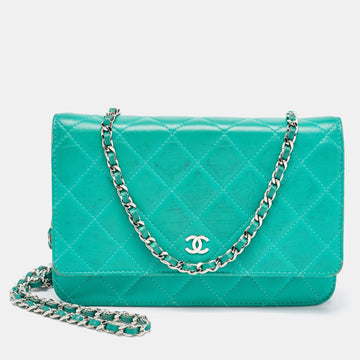 Green Leather CC Wallet On Chain