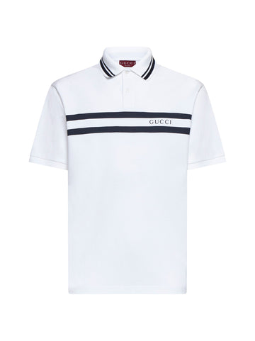 Gucci Men Gg Cotton Piqué Polo