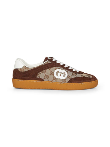 Gucci Men Brown Suede G75 Sneakers