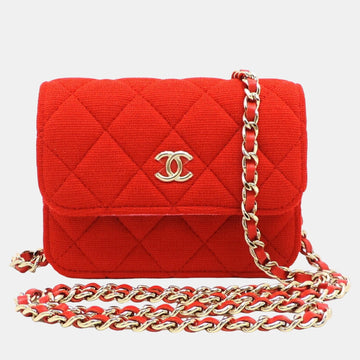 Red Quilted Jersey Fabric Mini VIP Bag