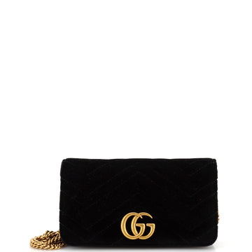 EC Marmont Chain Flap Bag Matelasse Velvet Mini