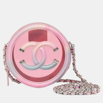 Pink CC Filigree Transparent Round Crossbody