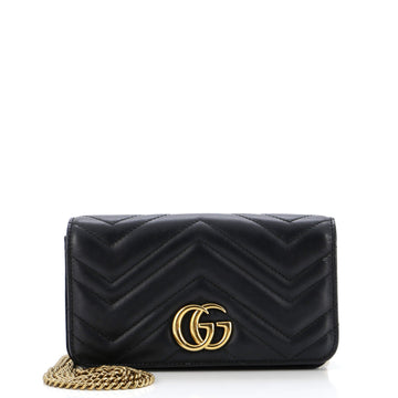 EC Marmont Chain Flap Bag Matelasse Leather Mini