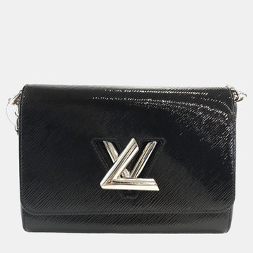 Black Epi Leather Glossy Twist MM Shoulder Bag
