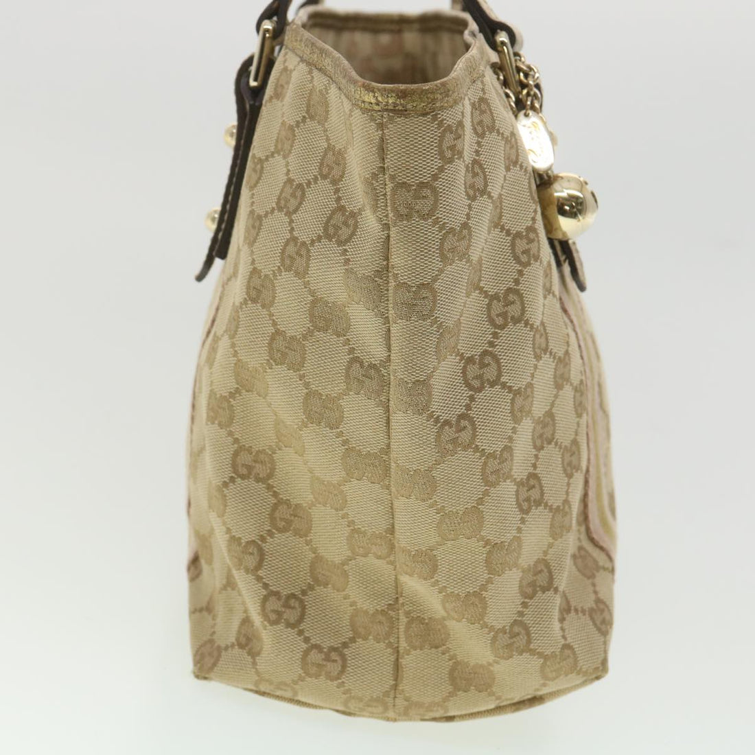 GUCCI EC Canvas Tote Bag Beige Gold 137396  ac1626
