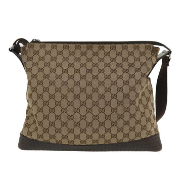 GUCCI EC Canvas Shoulder Bag Canvas Beige Brown 145856  ac1754