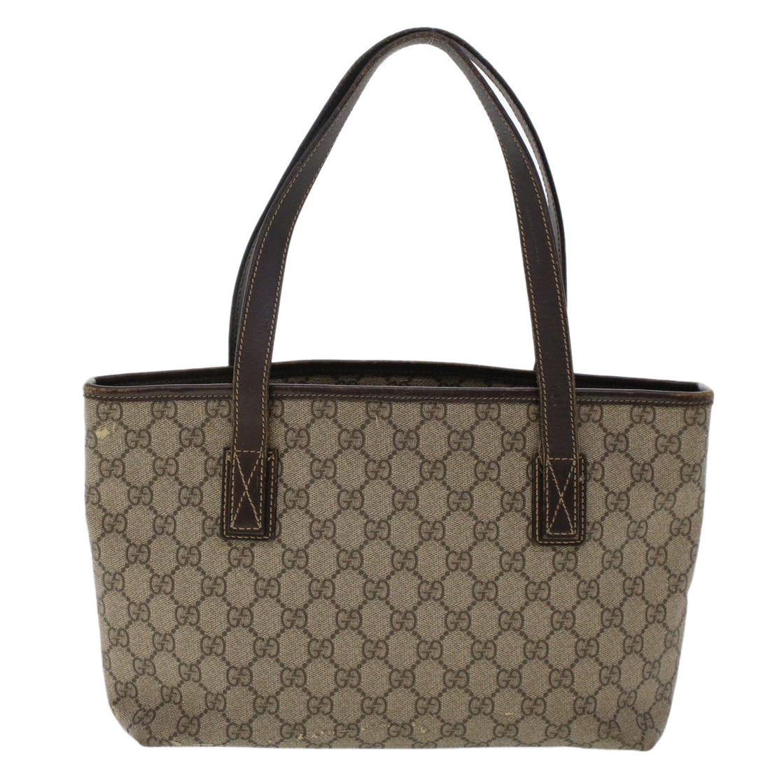 GUCCI EC Canvas Tote Bag PVC Leather Beige 211138  ac1991