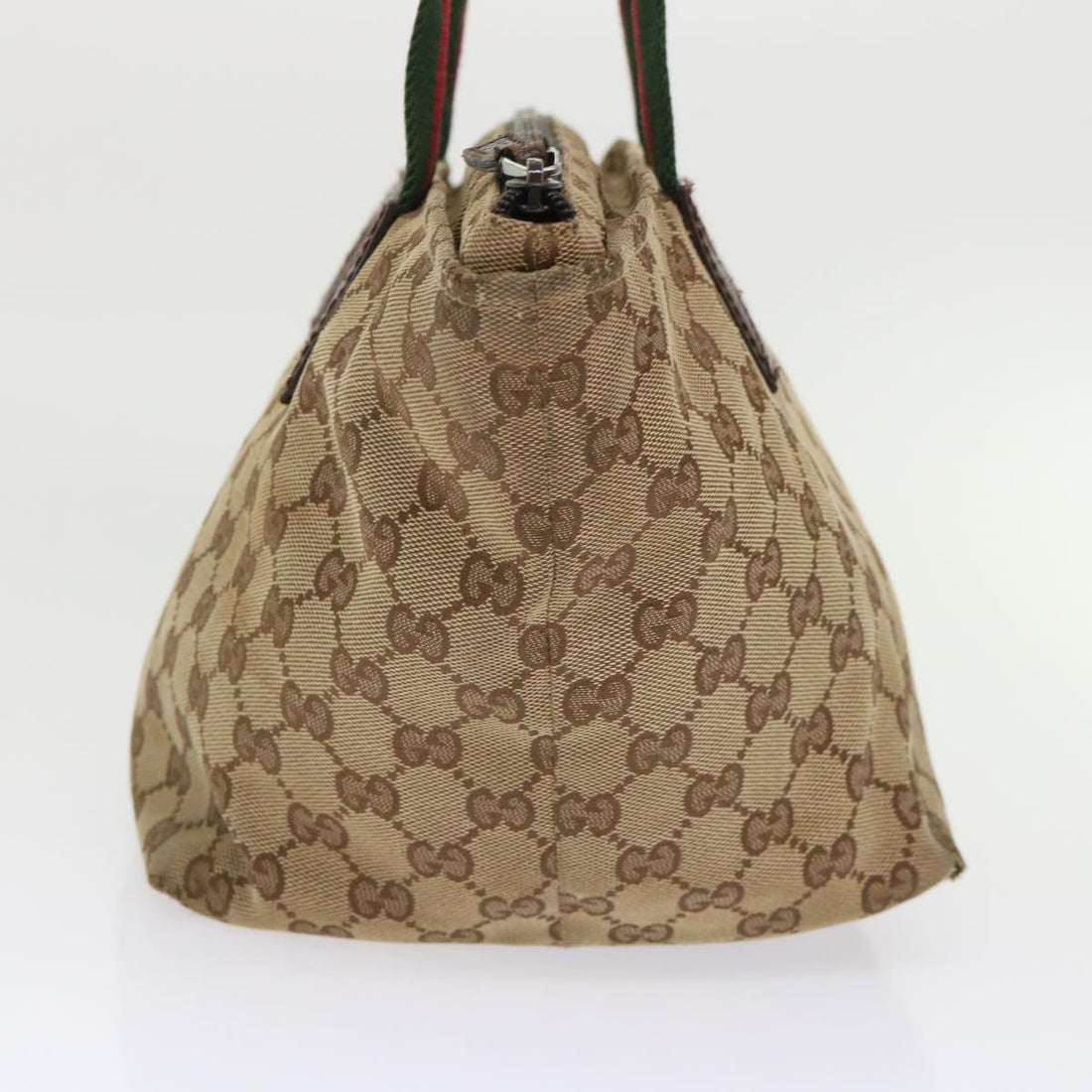 GUCCI EC Canvas Web Sherry Line Tote Bag Beige Red Green 131228  ac2026