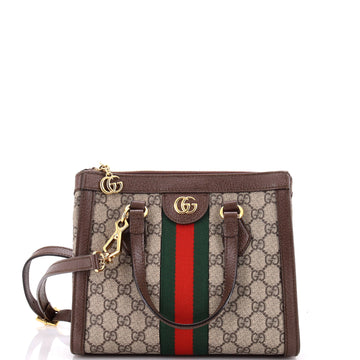 Ophidia Top Handle Tote EC Coated Canvas Small