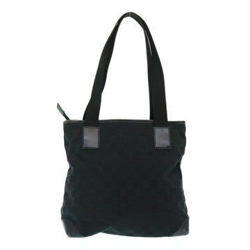 GUCCI EC Canvas Tote Bag Black  ac596