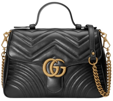Gucci EC Marmont Small Black Leather Women's Shoulder Bag 498110 DTDIT 1000