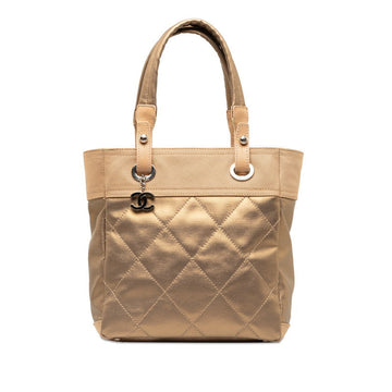 CHANEL COCOMARK PARIBIARITZ PM TOOT BAG A34208 G Beige Canvas Leather  CHANEL