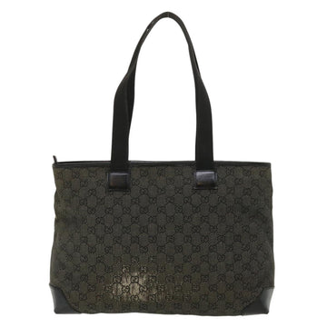 GUCCI EC Canvas Tote Bag Black 34339  am3809