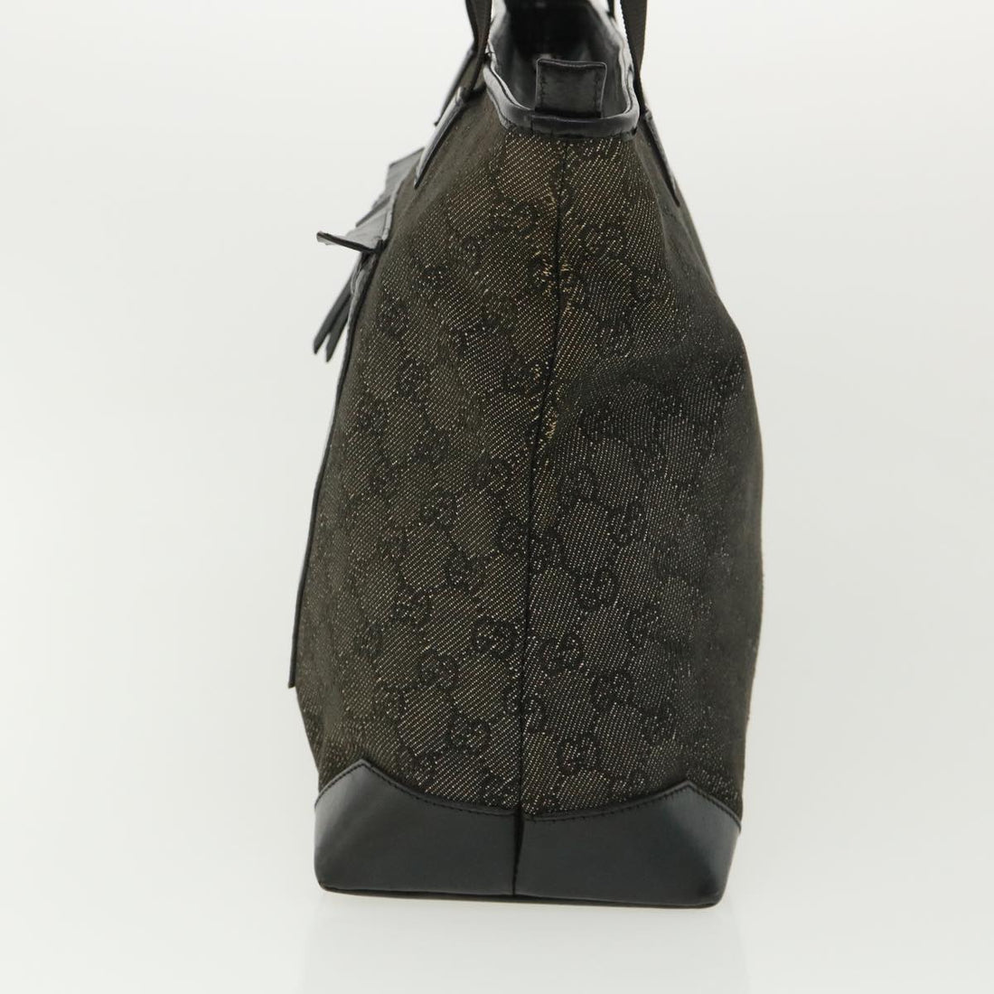 GUCCI EC Canvas Tote Bag Black 34339  am3809